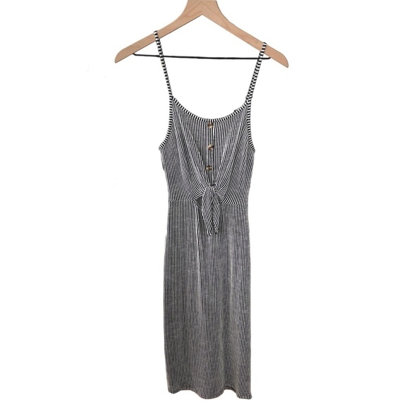 Caution to the Wind Striped Dress Cutout Front Tie - Picture 10 of 10